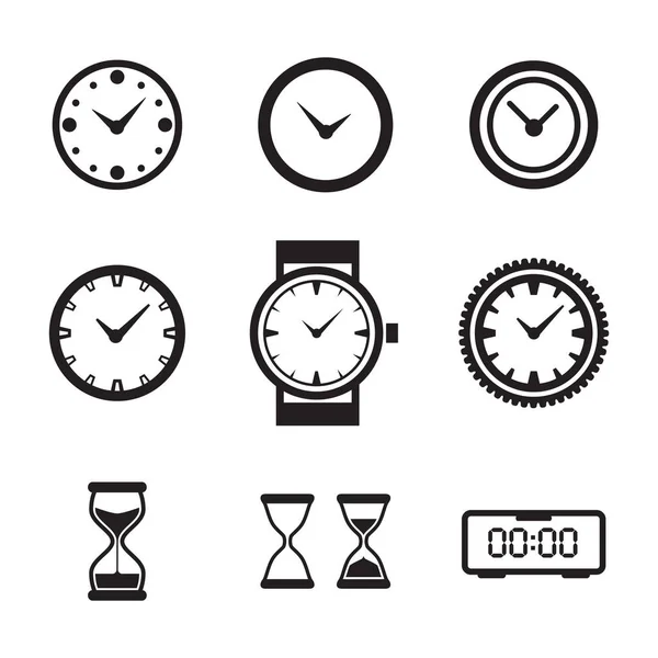 Tid eller klockikonen isolerade — Stock vektor