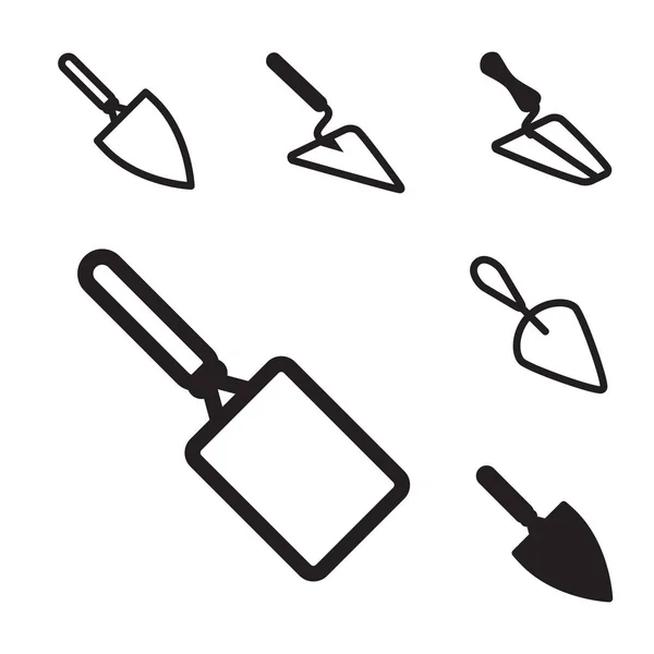 Set di icone a cazzuola vettoriale isolato — Vettoriale Stock