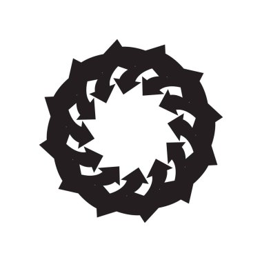 Siyah daire vektör çerçeve veya Mandala