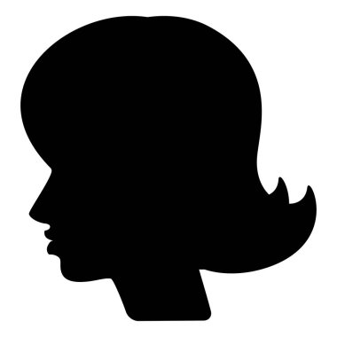 Kadın vektör profil veya Cameo siluet. Avatar siyah işaret