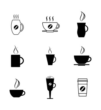 Farklı kahve fincanı simge kümesi