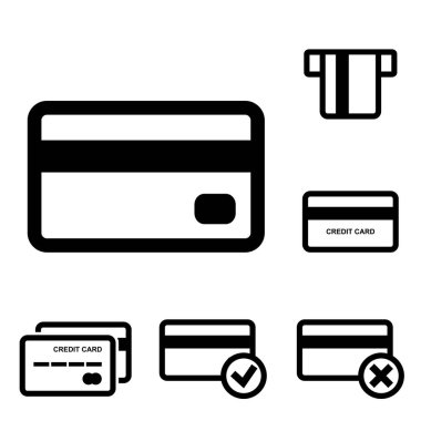 Kredi kartı vektör Icon Set