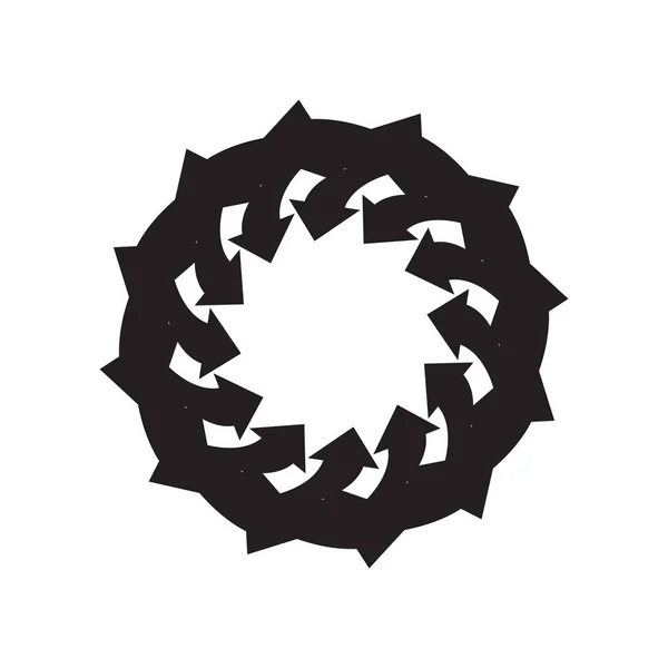 Marco vectorial de círculo negro o mandala — Archivo Imágenes Vectoriales