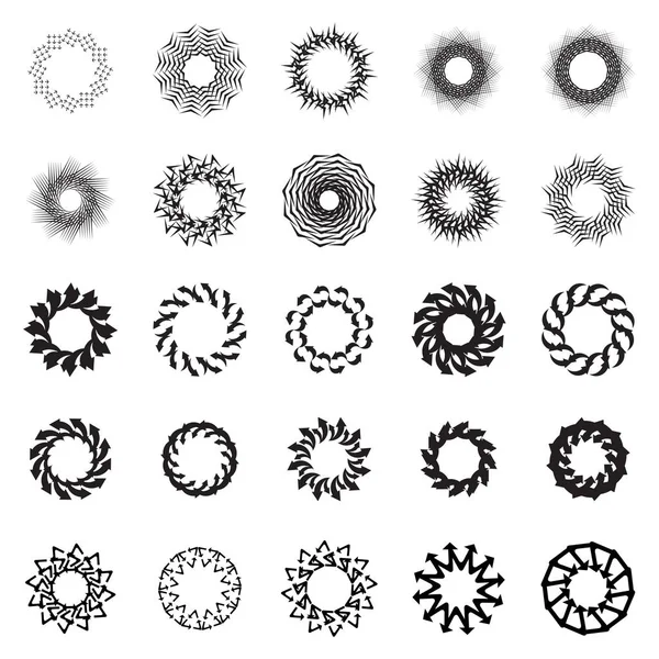 Fekete kör vektor keret vagy Mandala — Stock Vector