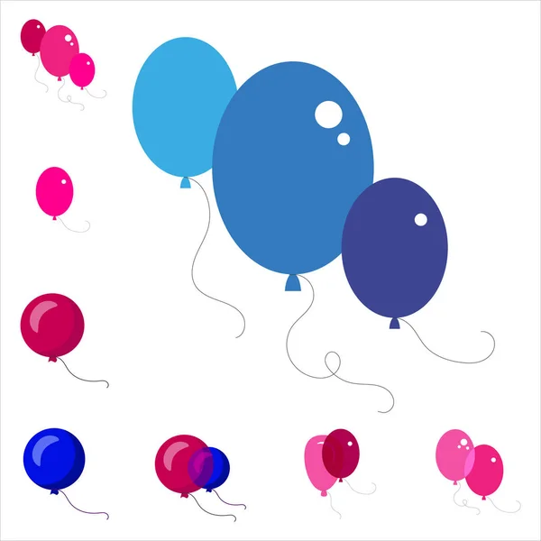 Party Balloon Icons Isolated On White Background — Stock Vector