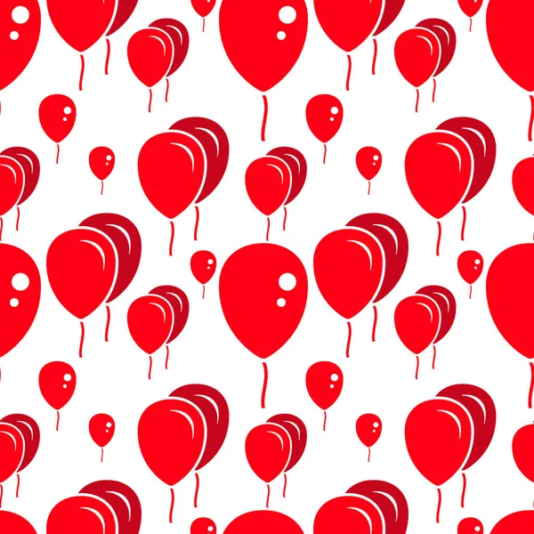 Fehér háttér piros buborék Party-minta — Stock Vector