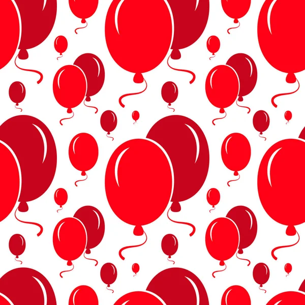 Red Party Balloon Pattern on White Background — Stock Vector