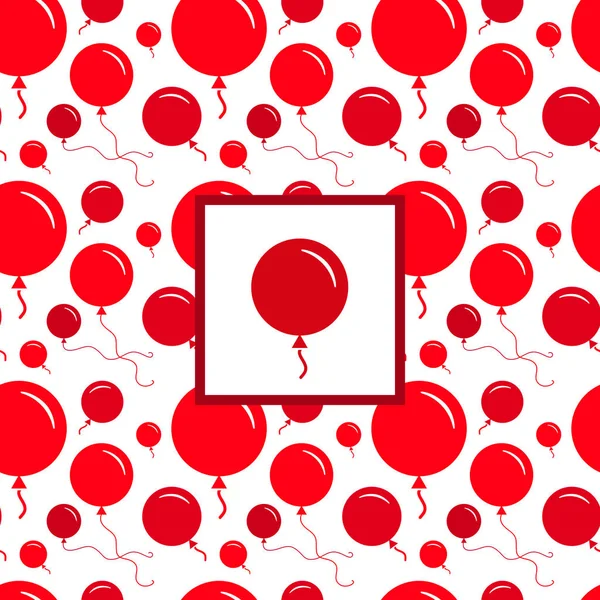 Padrão de balão do partido vermelho no fundo branco — Vetor de Stock