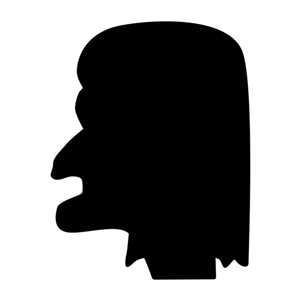 Old Woman Vector Profile ou Cameo Silhouette. Avatar sinal preto — Vetor de Stock