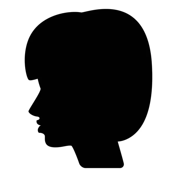 Perfil Vector Mujer o Silueta Cameo. Signo negro de Avatar — Vector de stock