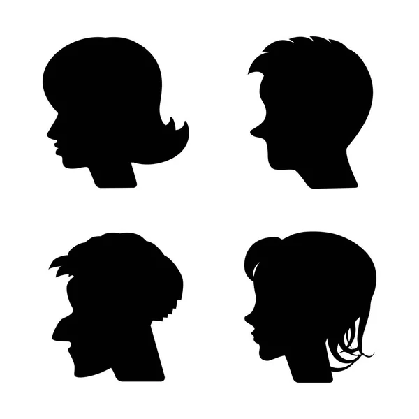 Vector Profiles or Cameo Silhouettes — Stock Vector