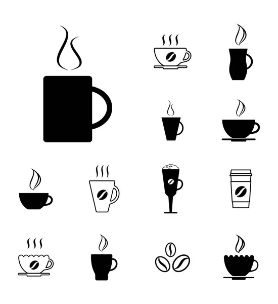 Set of Different Coffee Cup Icons — Stock Vector