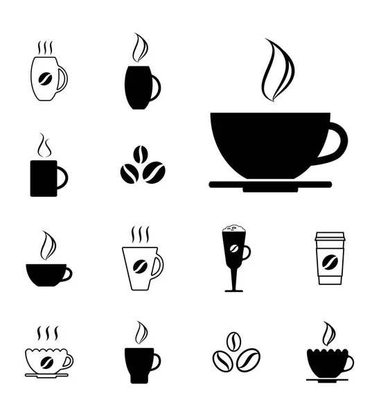 Set van verschillende koffiekopje pictogrammen — Stockvector