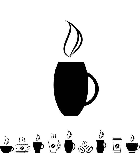 Koffie Cup Zwart pictogram — Stockvector