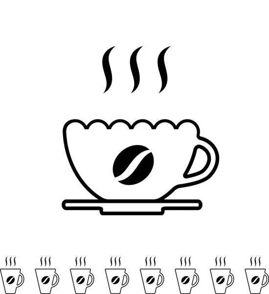 Kávy šálek černý ikonu — Stockový vektor