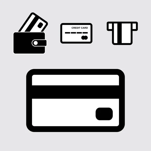 Kreditkarten-Vektor-Symbol gesetzt — Stockvektor
