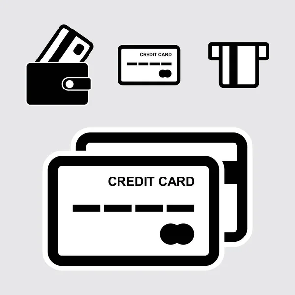 Ensemble d'icônes vectorielles de carte de crédit — Image vectorielle