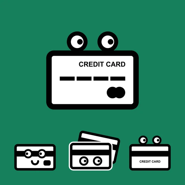 Lindo conjunto de iconos de vectores de tarjetas de crédito — Vector de stock