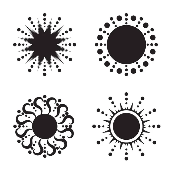 Set of sun vector icons — Stock Vector