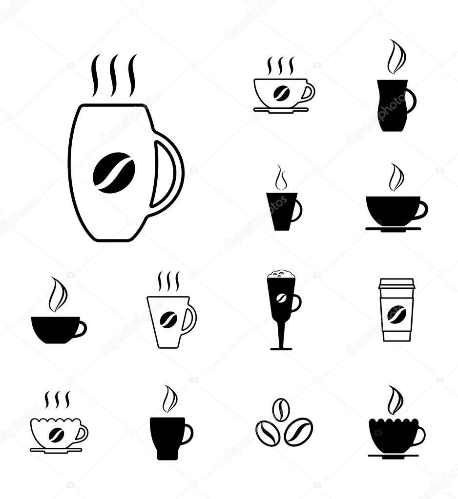 Set of Different Coffee Cup Icons