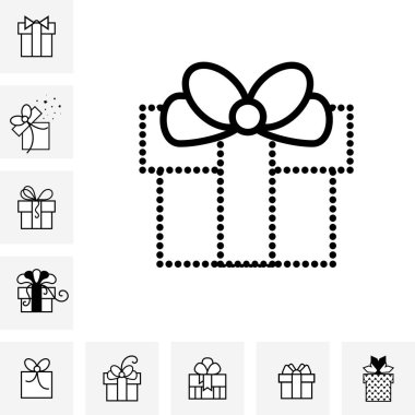 Hediye kutusu ile bir yay veya izole mevcut vektör simgesi