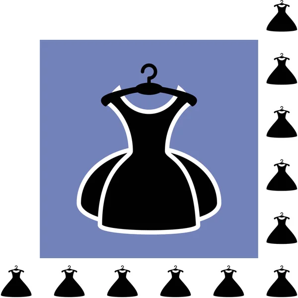 Party Mode Dress pictogram of silhouet met kleding Hanger geïsoleerd — Stockvector