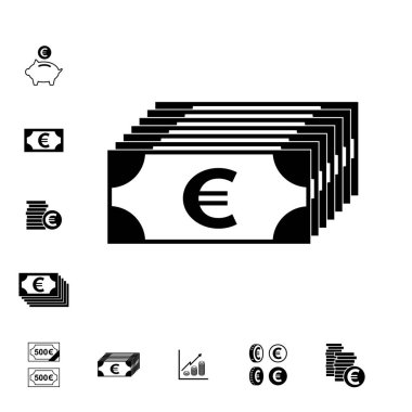İzole euro vektör simgeler