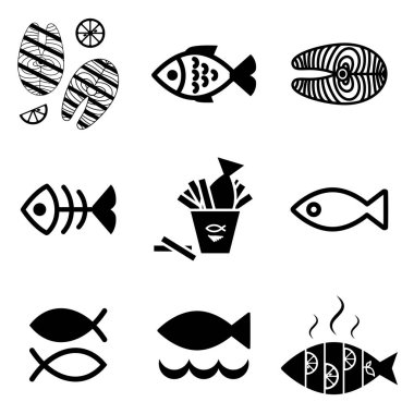 İzole balık vektör simgesi