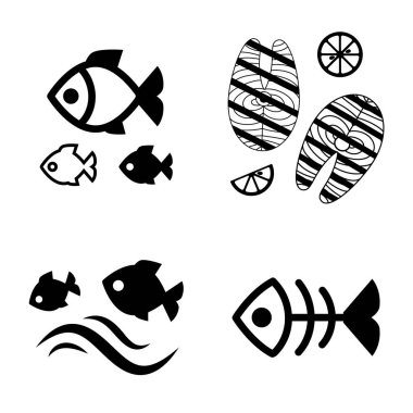 İzole balık vektör simgesi