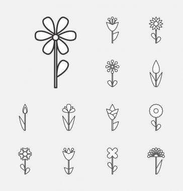 Çiçek vektör simge veya izole sembolü