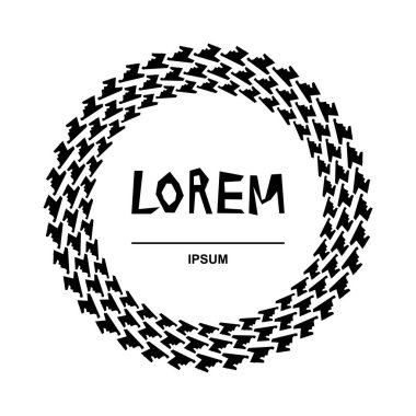 Basit geometrik şekillerden oluşan yuvarlak çerçeve