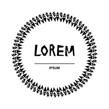 Basit geometrik şekillerden oluşan yuvarlak çerçeve