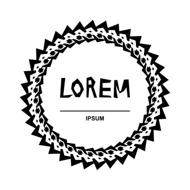 Basit geometrik şekillerden oluşan yuvarlak çerçeve