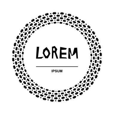 Basit geometrik şekillerden oluşan yuvarlak çerçeve