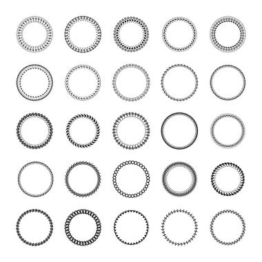 Basit geometrik şekillerden oluşan yuvarlak çerçeve