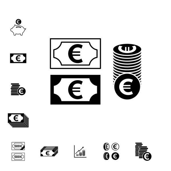 Изолированные векторные иконы евро — стоковый вектор