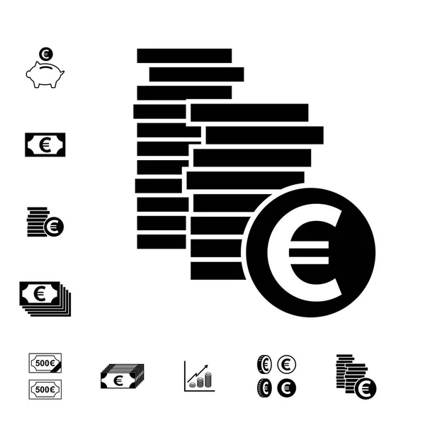 Ícones Euro Vector Isolados — Vetor de Stock