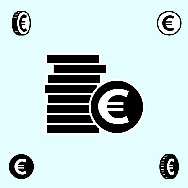 Ícones Euro Vector Isolados — Vetor de Stock