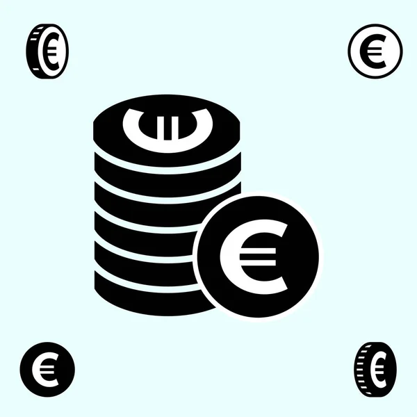İzole euro vektör simgeler — Stok Vektör