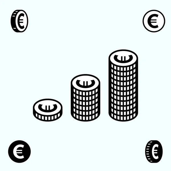 Euro Vector Icons geïsoleerd — Stockvector