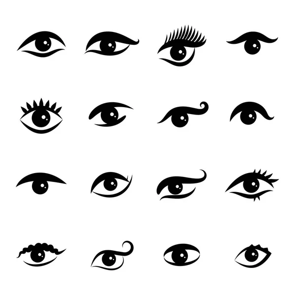 Ícones de olhos isolados em fundo branco —  Vetores de Stock