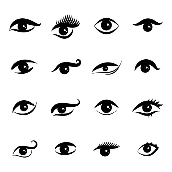 Ícones de olhos isolados em fundo branco — Vetor de Stock