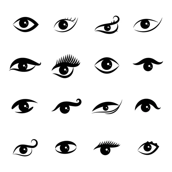 Isolamento delle icone degli occhi su sfondo bianco — Vettoriale Stock
