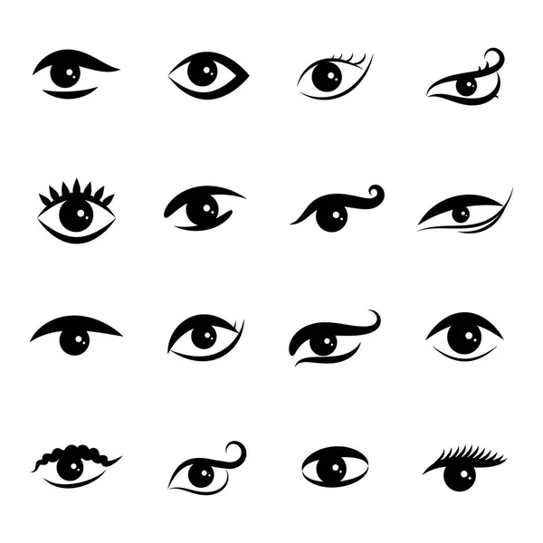 Ícones de olhos isolados em fundo branco — Vetor de Stock