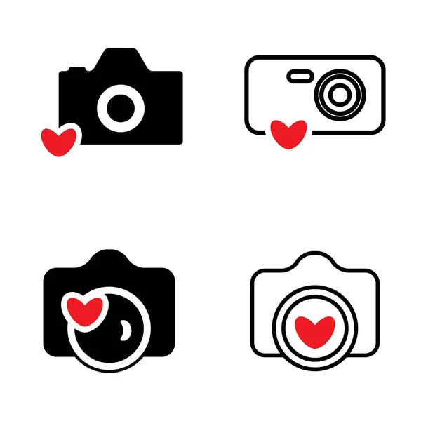 Fényképezőgép ikon vagy pillanatkép fotózás koncepció — Stock Vector