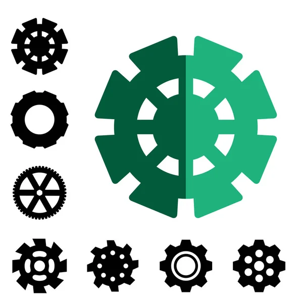 齿轮或齿轮图标矢量图 — 图库矢量图片