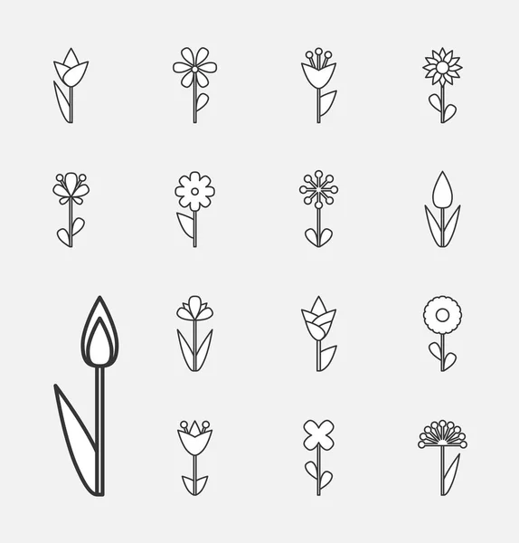 Icona o simbolo vettoriale di fiore isolato — Vettoriale Stock