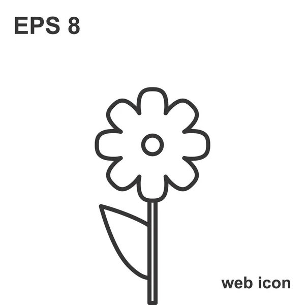 꽃 벡터 아이콘 또는 기호 절연 — 스톡 벡터