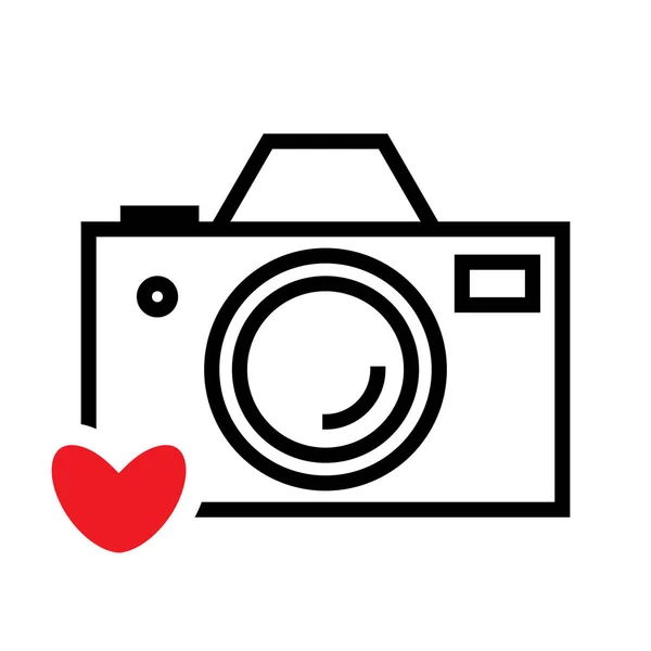 Fényképezőgép ikon vagy pillanatkép fotózás koncepció — Stock Vector