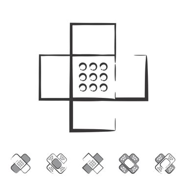 Sıva veya grup yardım simgesi. Tıbbi yama sembolü